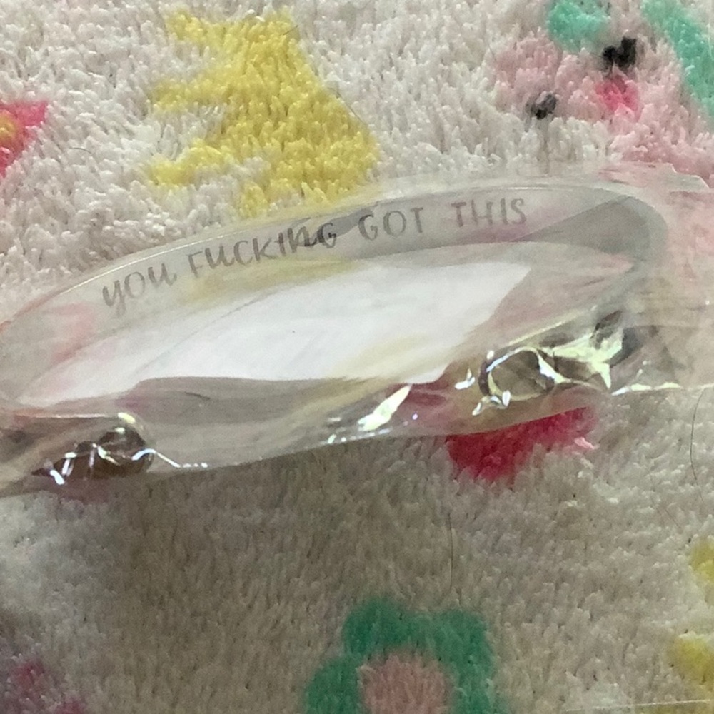 Stainless steel adult inspirational cuff bracelet